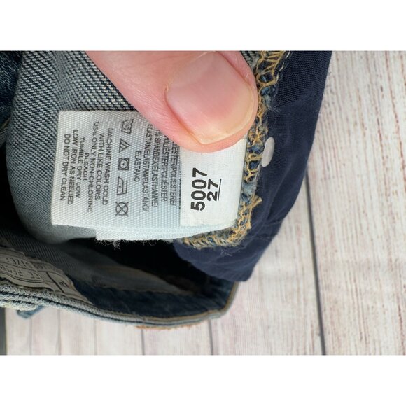 Free People Baby Bootcut Triangle Patch Jeans Women's Size 27 Blue Medium Wash - Picture 8 of 12